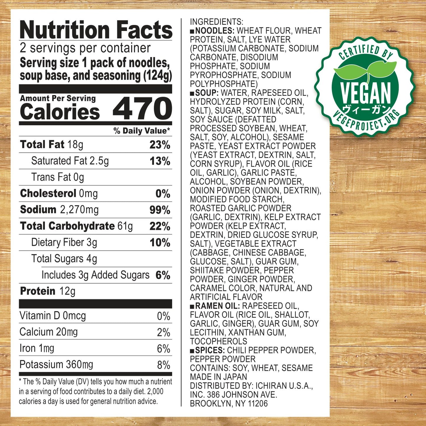 
                  
                    Vegan Nutrition Facts
                  
                